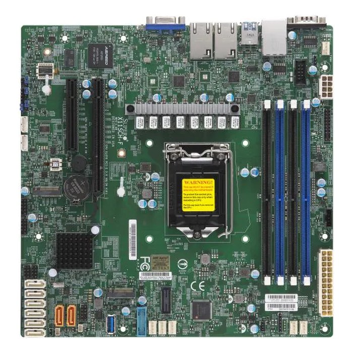 Материнская плата Supermicro X11SCH-F, mATX, 1xLGA1151, Intel C246, 4xDDR4 (до 128GB), 2xM.2, 8xSATA3, 1xPCIe 3.0 x8, VGA, 2x1GbE, IPMI (MBD-X11SCH-F-B)