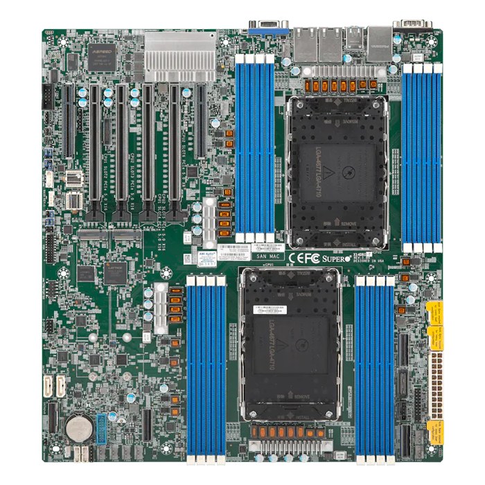 Материнская плата Supermicro X14DBI-T, E-ATX, 2xLGA4710, 16xDDR5-8000MHz (до 4096GB), 2xM.2, 10xSATA3, 4xPCIe 5.0 x16, VGA, 2x10GbE, IPMI (MBD-X14DBI-T-B)