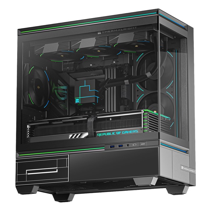 Корпус Thermalright TL-M10, Mini Tower, mATX/Mini-ITX, без БП, стекло, чёрный (814256021340)