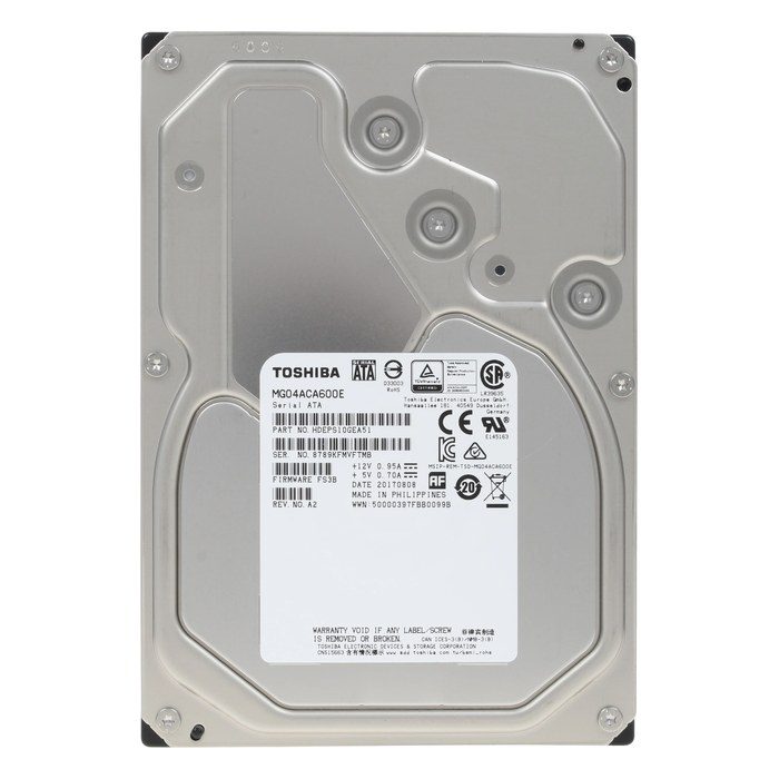 HDD 6TB SATA III (6 Гбит/с) 7200 об/мин 3,5" 128MB buffer, Toshiba MG04ACA (MG04ACA600H)