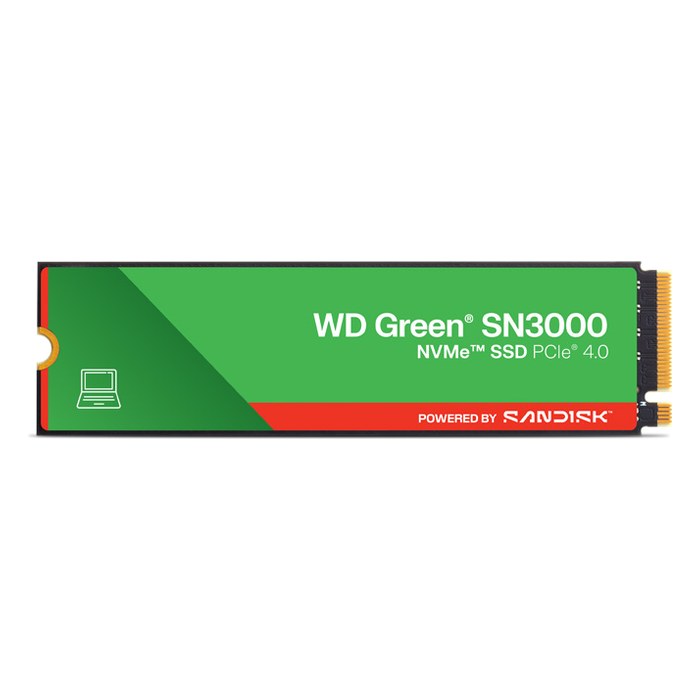 SSD 1TB WD Green SN3000, NVMe M.2 2280 PCIe 4.0 x4 (150 TBW) (WDS100T5G0E)