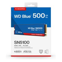 SSD 500GB WD Blue SN5100, NVMe M.2 2280 PCIe 4.0 x4 (R6600/W5600MB/s) (300 TBW) (WDS500G5B0E) — фото 5