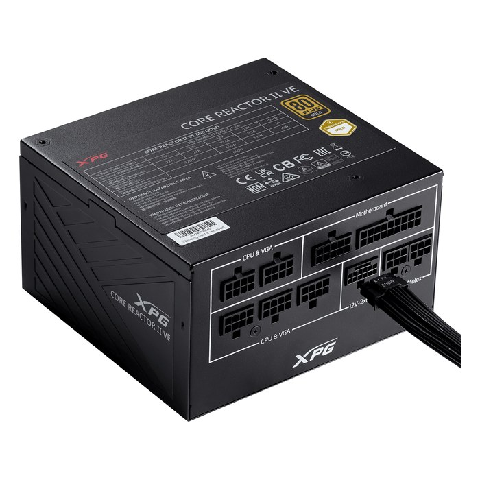 Блок питания XPG CORE REACTOR II VE 750W, ATX 3.1, 80 PLUS Gold, модульный, 1x12V-2x6, 3xPCIe 6+2 (COREREACTORIIVE750G-BKCEU)
