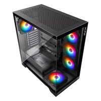 Корпус XPG INVADER X, с вентиляторами, Midi Tower, ATX/mATX/Mini-ITX, без БП, стекло, чёрный (INVADERXMT-BKCWW) — фото 1