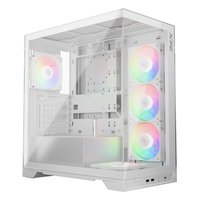 Корпус XPG INVADER X, с вентиляторами, Midi Tower, ATX/mATX/Mini-ITX, без БП, стекло, белый (INVADERXMT-WHCWW) — фото 1