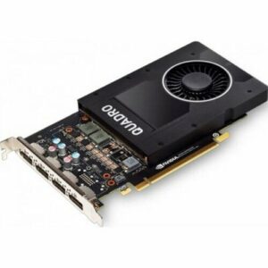 Видеокарта PNY NVIDIA Quadro P2000, 5 GB GDDR5/160-bit, PCI Express 3.0 x16, DP 1.4x4, 75 W, 1-slot cooler, blk